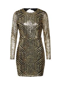 boohoo, Damen Kleid 'PATTERNED SEQUIN BODYCON MINI', Gold / Schwarz
