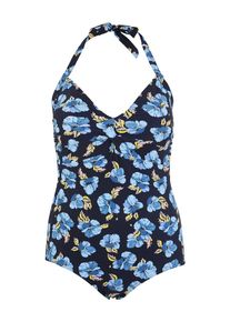 JUNAROSE, Damen Badeanzug, Navy / Hellblau / Gelb