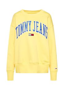 Tommy Jeans, Damen Sweatshirt 'CLASSIC LOGO CREW', Blau / Gelb