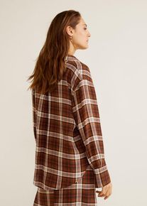 Mango, Damen Hemd 'Gabi-I', Braun / Weiß