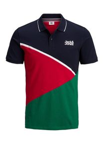 Jack & Jones JACK & JONES, Herren Poloshirt, Nachtblau / Grün / Rot