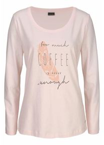 Lascana, Damen l&auml;ssiges Langarmshirt mit Front Print, Rosa