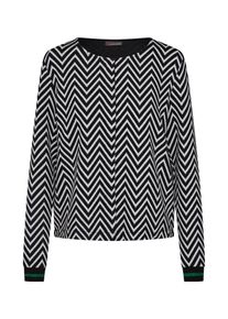 Street One, Damen Strickjacke 'QR Minne', Schwarz / Wei&szlig;