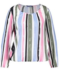 SAMOON, Damen Bluse, Khaki / Pink / Schwarz / Weiß