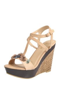 Bullboxer, Damen Riemchensandale, Nude / Blau / Rauchblau