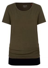 YOGISTAR.COM, Damen Yoga-t-shirt 'bend It', Dunkelblau / Khaki