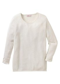 sheego Casual, Damen Casual Pullover, Naturwei&szlig;