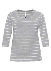 sheego Casual, Damen Shirt, Graumeliert / Weiß