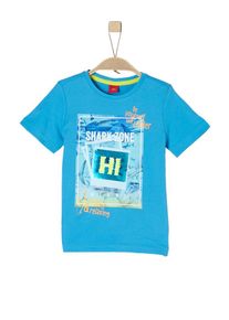 s.Oliver Junior, Haifisch-Shirt mit Wendepailletten, Neonblau