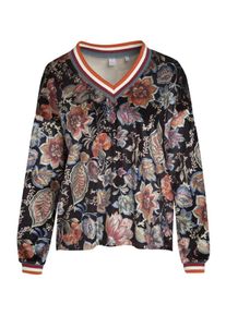 Seidensticker, Damen Pullover 'Schwarze Rose', Dunkelgrau / Orange / Rot / Schwarz