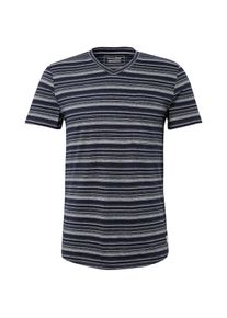 Tom Tailor Denim, Herren T-Shirt, Navy / Weiß