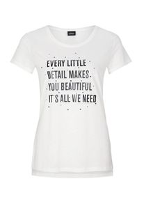 s.Oliver BLACK LABEL, Damen Schriftzug-Shirt mit Nieten, Schwarz / Weiß