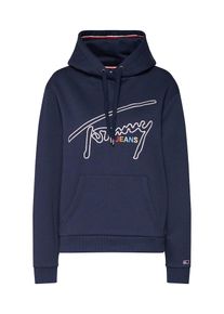 Tommy Jeans, Damen Sweatshirt 'TJW TOMMY SIGNATURE HOODIE', Navy / Weiß