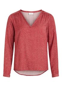 Vila, Damen Shirt 'Vicava', Rot / Weiß