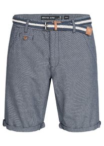 INDICODE JEANS, Herren Shorts 'Cuba', Nachtblau / Wei&szlig;