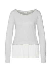 Vila, Damen Shirt 'VITATIANA L/S T-SHIRT', Grau / Weiß