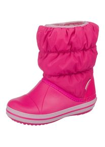 Crocs, Mädchen Stiefel 'Winter Puff', Neonpink / Weiß