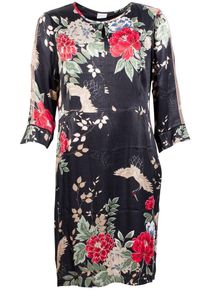 IN FRONT, Damen Kleid 'JOHANNA', Beige / Rot / Schwarz