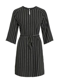 Object, Damen Bindegürtel Kleid, Schwarz / Weiß