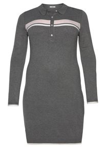 Tom Tailor, Damen Polo Team Strickkleid, Graumeliert