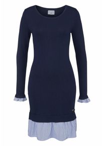 Tom Tailor Polo Team, Damen Strickkleid, Marine / Wei&szlig;