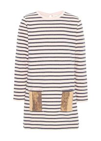 name it, Mädchen Kleid, Nachtblau / Hellbraun / Pastellpink