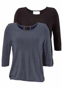 Lascana, Damen Shirts, Navy / Schwarz