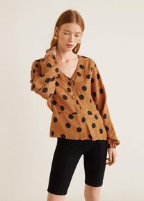 Mango, Damen Bluse 'Luni', Karamell / Schwarz