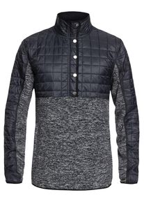 Quiksilver, Herren Fleecejacke 'Butter Hybrid', Graumeliert / Schwarz