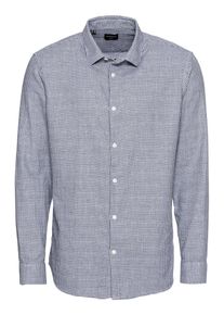 Selected Homme, Herren Hemd 'SLHONEKRIS SHIRT LS MIX B', Dunkelgrau / Weiß