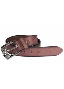Heine, Damen Gürtel mit gebrannten Rändern, Mauve