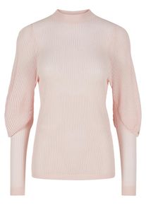 Y.A.S, Damen Ballon&auml;rmel- Strickpullover, Rosa