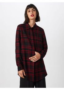 Only, Damen Bluse 'onlROCK IT LOOSE LS CHECK GLIT SHIRT DNM', Rot / Schwarz