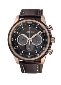 Citizen, Herren Chronograph 'CA4037-01W', Dunkelbraun / Rosegold