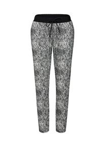 Eksept, Damen Stoffhose, Dunkelgrau / Wei&szlig;