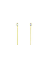 ID fine, Damen Ohrstecker 'Baguette', Hellblau / Gold