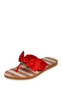 Tom Tailor, Damen Zehentrenner mit Schleife, Rot