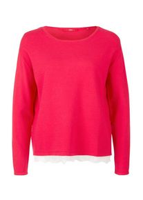 s.Oliver RED LABEL, Damen Feinstrickpullover mit Spitze, Neonpink