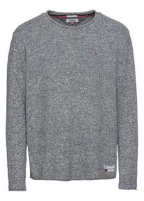 Tommy Jeans, Herren Pullover 'TJM TWISTED SWEATER', Dunkelblau / Graumeliert