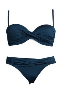 Lascana, Damen B&uuml;gel-Bandeau-Bikini, Enzian