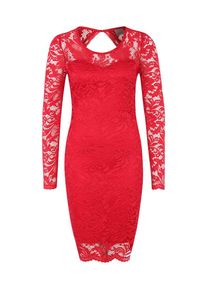 Véro Moda VERO MODA, Damen Spitzen-Kleid mit langen Ärmeln, Rot