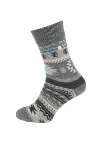 Birkenstock, Damen Socken 'Kelim', Grau / Wei&szlig;