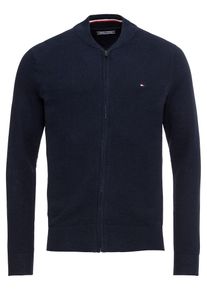 Tommy Hilfiger, Herren Strickjacke 'COTTON LINEN TEXTURE', Dunkelblau