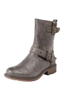 Mustang, Damen Stiefelette im Biker-Look, Dunkelgrau