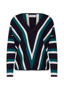 Only, Damen Pullover 'onlNEW AYA 7/8 PULLOVER KNT', Nachtblau / Petrol / Wei&szlig;