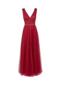 Mascara, Damen Abendkleid mit Perlen- und Paillettenbesatz, Dunkelrot