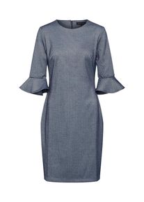 Banana Republic, Damen Kleid 'LS PEPLUM HEM SHEATH KNIT HERRINGBONE', Grau