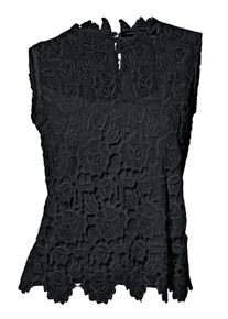 Heine, Damen Spitzentop, Schwarz