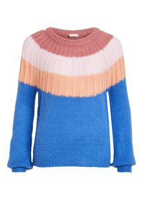 Vila, Damen Strickpullover, Apricot / Altrosa / Wei&szlig;