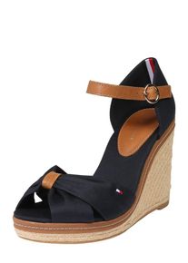Tommy Hilfiger, Damen Keilsandale 'ICONIC ELENA', Nachtblau / Braun